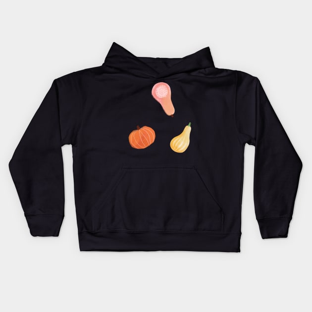 Hello pumpkin autumn illustration Kids Hoodie by ColorsHappiness